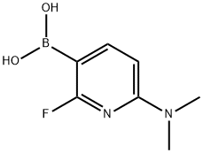 2-fluoro-6-(methylamino)pyridin-3-ylboronic acid, 909187-40-2, 结构式