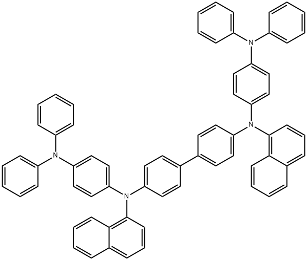 N,N'-ビス[4-(ジフェニルアミノ)フェニル]-N,N'-ジ(1-ナフチル)ベンジジン 化学構造式