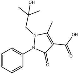 1-(2-Hydroxy-2-methylpropyl)-5-methyl-3-oxo-2-phenyl-2,3-dihydropyrazole-4-carboxylic Acid Structure
