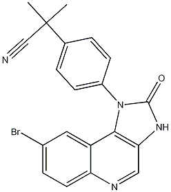 Benzeneacetonitrile, 4-(8-bromo-2,3-dihydro-2-oxo-1H-imidazo[4,5-c]quinolin-1-yl)-.alpha.,.alpha.-dimethyl- Struktur