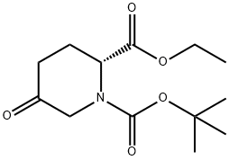 (R)-1-叔丁基2-乙基5-氧代哌啶-1,2-二羧酸 结构式