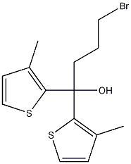 4-溴-1,1-二(3-甲基-2-噻酚基)-1-丁醇 结构式