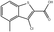 3-クロロ-4-メチル-1-ベンゾチオフェン-2-カルボン酸 化学構造式
