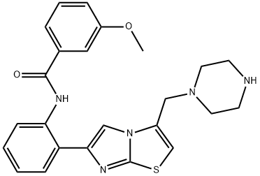 925437-59-8 3-METHOXY-N-[2-[3-(1-PIPERAZINYLMETHYL)IMIDAZO[2,1-B]THIAZOL-6-YL]PHENYL]BENZAMIDE