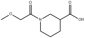 1-(メトキシアセチル)-3-ピペリジンカルボン酸 化学構造式