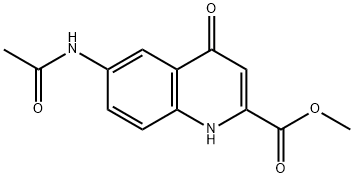 6-アセトアミド-4-ヒドロキシキノリン-2-カルボン酸メチル 化学構造式