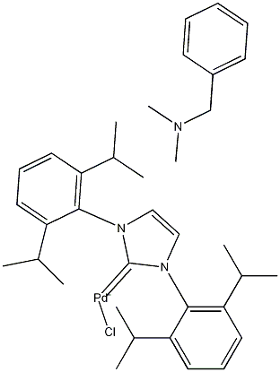 Chloro[[1,3-bis(2,6-diisopropylphenyl)imidazol-2-ylidene](N,N-dimethylbenzylamine)palladium(II)] Structure