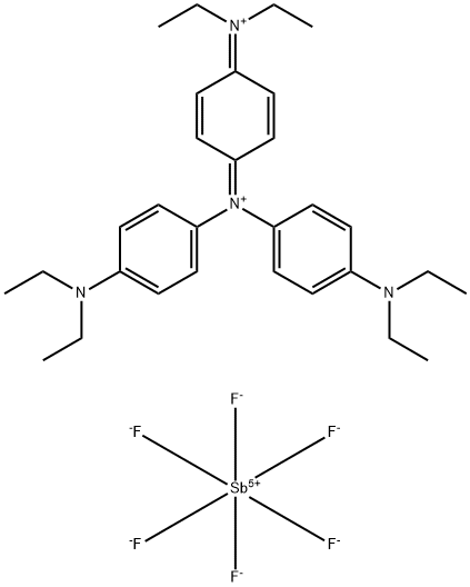 4-(二乙基氨基)-N-[4-(二乙基氨基)苯基]-N-[4-(二乙基亚氨基)-2,5-环己二烯-1-基]苯铵六氟锑酸盐 结构式