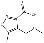 4-(メトキシメチル)-5-メチル-3-イソオキサゾールカルボン酸 化学構造式