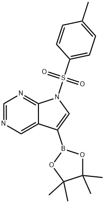 7-トシル-7H-ピロロ[2,3-D]ピリミジン-5-ボロン酸ピナコールエステル 化学構造式