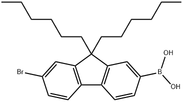 7-bromo-9,9-dihexylfluoren-2-yl-boronic acid Structure
