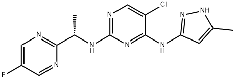 5-Chloro-N2-[(1S)-1-(5-fluoro-2-pyrimidinyl)ethyl]-N4-(5-methyl-1H-pyrazol-3-yl)-2,4-pyrimidinediamine Structure