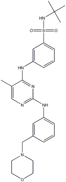 936091-56-4 N-(1,1-二甲基乙基)-3-[[5-甲基-2-[[3-(4-吗啉基甲基)苯基]氨基]-4-嘧啶基]氨基]苯磺酰胺