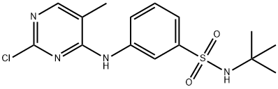 3-[(2-氯-5-甲基-4-嘧啶基)氨基]-N-(叔丁基)苯磺酰胺, 936092-53-4, 结构式