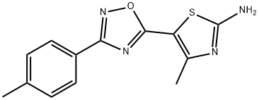 4-methyl-5-[3-(4-methylphenyl)-1,2,4-oxadiazol-5-yl]-1,3-thiazol-2-amine Struktur