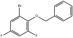 1-ブロモ-2-ベンジルオキシ-3,5-ジフルオロベンゼン 化学構造式