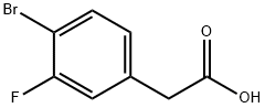 4-ブロモ-3-フルオロフェニル酢酸 化学構造式