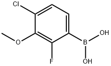 4-クロロ-2-フルオロ-3-メトキシフェニルボロン酸 化学構造式