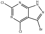 3-溴-4,6-二氯-1H-吡唑并[3,4-D]嘧啶 结构式
