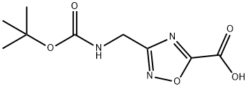 3-叔丁氧羰基氨基甲基-1,2,4-恶二唑-5-甲酸, 946667-81-8, 结构式