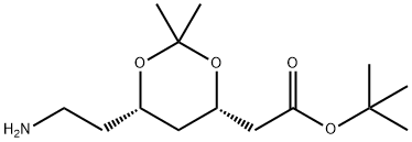 (4S,CIS)-1,1-ジメチルエチル-6-アミノエチル-2,2-ジメチル-1,3-ジオキサン-4-アセタート 化学構造式