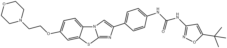 N-(5-tert-Butylisoxazol-3-yl)-N'-{4-[7-(2-morpholin-4-ylethoxy)imidazo[2,1-b][1,3]benzothiazol-2-yl]phenyl}urea Structure