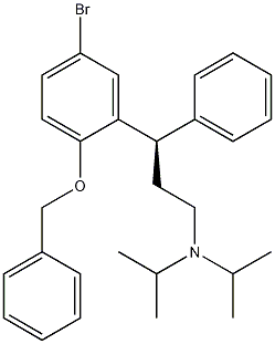 Benzenepropanamine, 5-bromo-N,N-bis(1-methylethyl)-.gamma.-phenyl-2-(phenylmethoxy)-, (.gamma.R)- Struktur