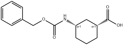 (±)-顺-3-(苄氧羰氨基)环己甲酸, 952616-39-6, 结构式