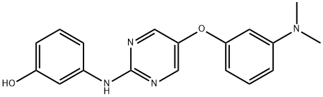 3-(5-(3-(ジメチルアミノ)フェノキシ)ピリミジン-2-イルアミノ)フェノール 化学構造式