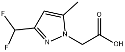[3-(difluoromethyl)-5-methyl-1H-pyrazol-1-yl]acetic acid Struktur