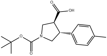 N-BOC-(3S,4R)-4-(4-甲基苯基)吡咯烷-3-羧酸, 959577-53-8, 结构式