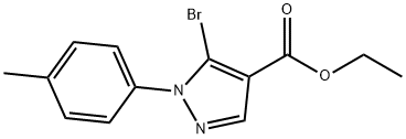 5-ブロモ-1-(4-メチルフェニル)-1H-ピラゾール-4-カルボン酸エチル 化学構造式