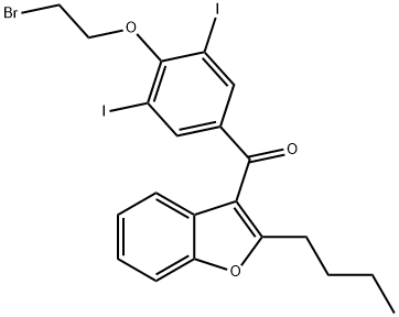 2-n-Butyl-4-[(2-Bromoethoxy)-3,5-diiodobenzoyl]benzofuran Structure