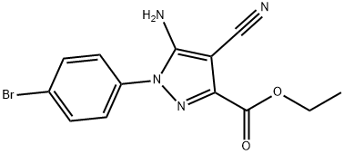 Ethyl5-amino-1-(4-bromophenyl)-4-cyanopyrazole-3-carboxylate Structure
