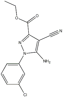 Ethyl5-amino-1-(3-chlorophenyl)-4-cyanopyrazole-3-carboxylate Struktur