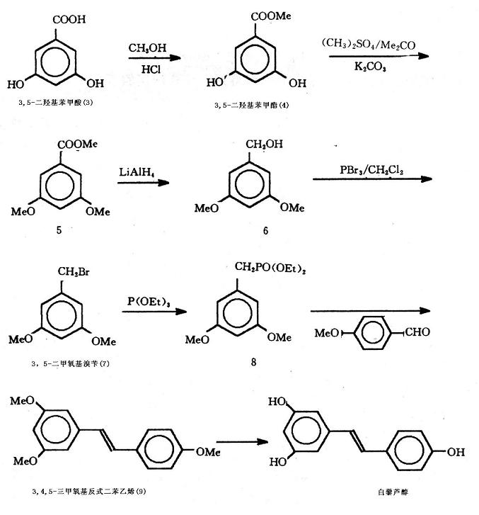 人工合成白藜芦醇的路线图
