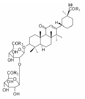 甘草酸的氨基酸衍生物结构图