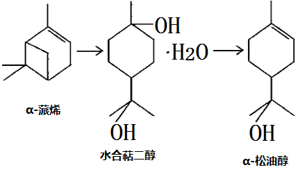 α-蒎烯制备松油醇的化学反应方程式