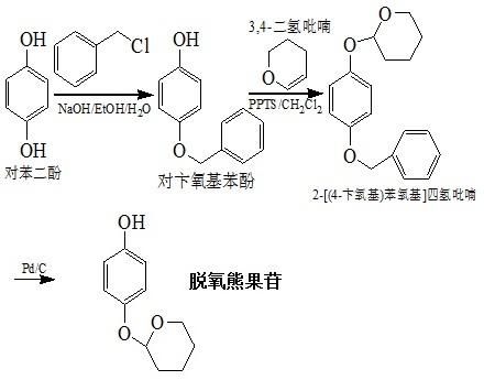 以对苯二酚为原料合成脱氧熊果苷反应路线图