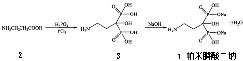 帕米膦酸二钠的合成路线
