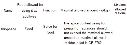 Maximal allowed amount and maximal allowed residue