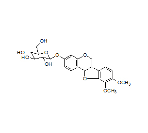 (6aR，11aR）-9,10-二甲氧基紫檀

烷-3-O-β-D-葡萄糖苷分子结构式