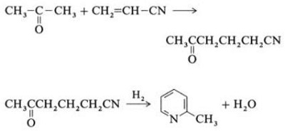 Synthesis of 2-methylpyridine from acrylonitrile and acetone