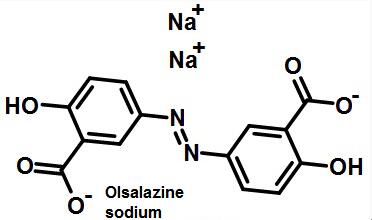 The structural formula of oralalazine sodium
