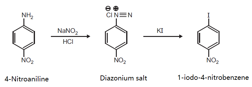 Preparation of 1-iodo-4-nitrobenzene from 4-Nitroaniline