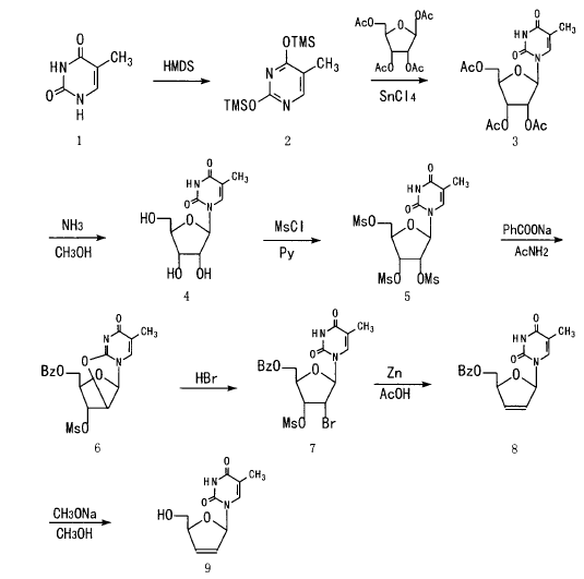 司他夫定的合成路线
