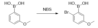 2-溴-5-甲氧基苯基硼酸的合成路线