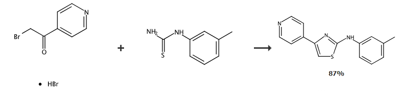 N-(3-甲基苯基)-4-(4-吡啶)-2-噻唑胺的合成路路线