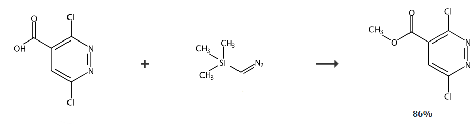 甲基 3,6-二氯哒嗪-4-羧酸乙酯的合成路线