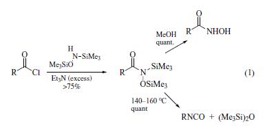 Reaction of N,o-bis(trimethylsilyl)hydroxylamine
